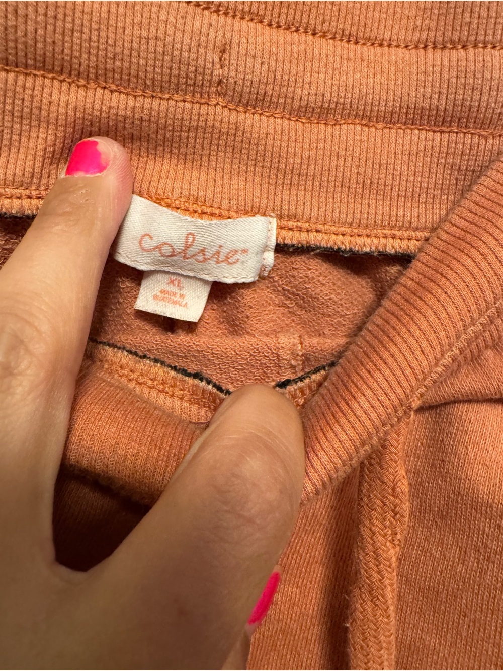 Colsie Rust Orange Drawstring Lounge Shorts - Picture 4 of 4